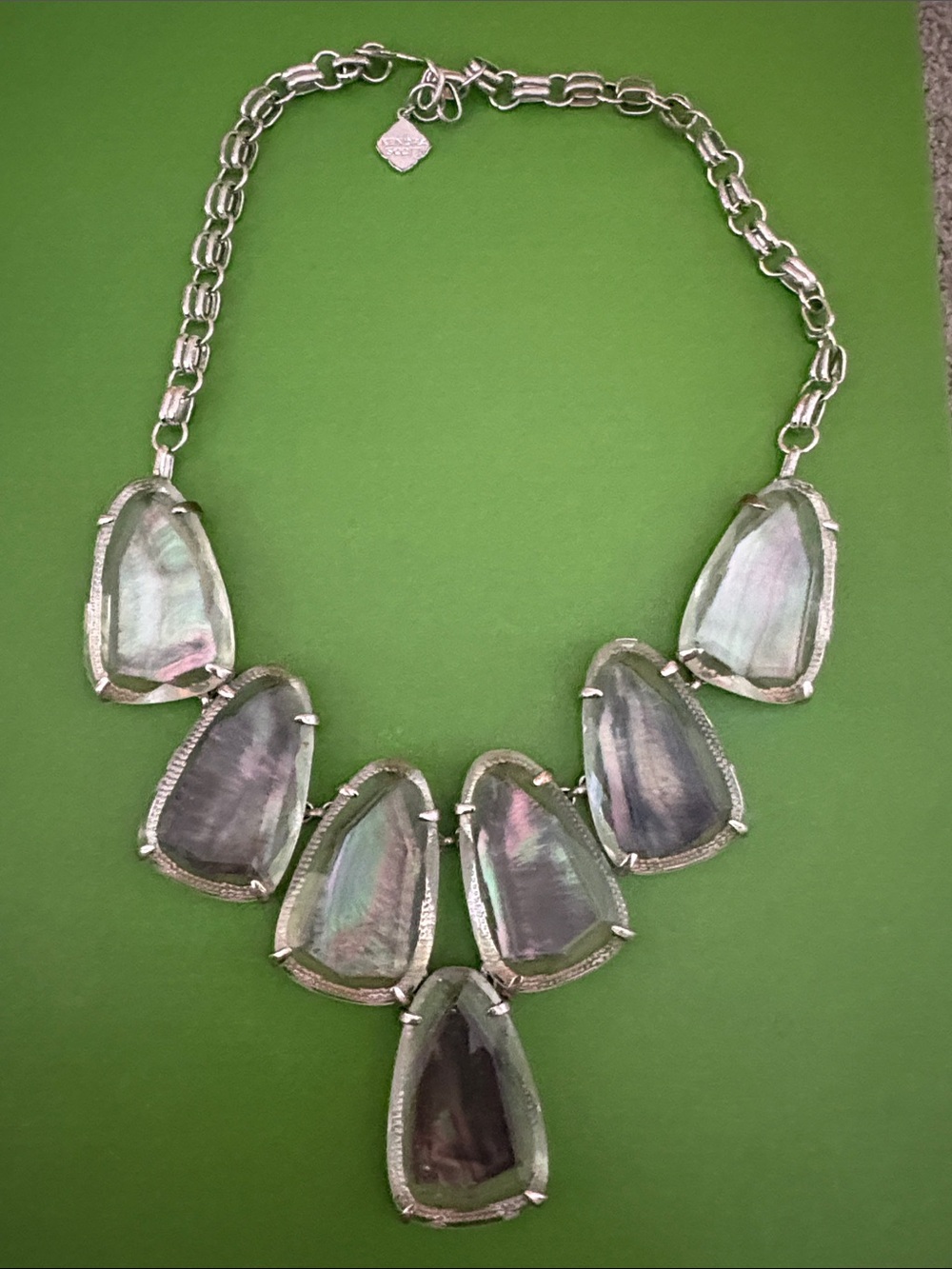 Kendra Scott Iridescent Mother-of-Pearl Statement Necklace - Silver